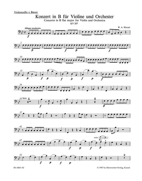 Concerto No. 1 In Bb Major, K. 207 : For Violin and Orchestra / Ed. Christoph-Helmut Mahling.