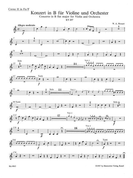 Concerto No. 1 In Bb Major, K. 207 : For Violin and Orchestra / Ed. Christoph-Helmut Mahling.