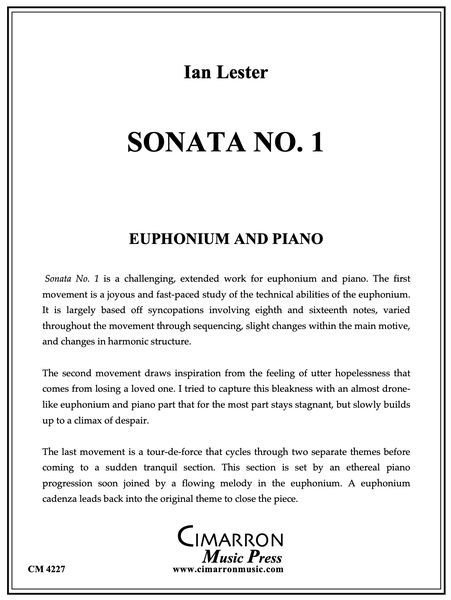 Sonata No. 1 : For Euphonium and Piano.