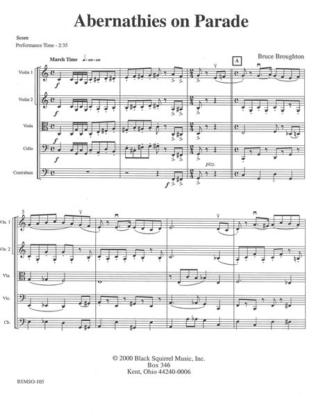 Abernathies On Parade : For String Orchestra.