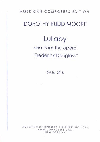 Lullaby From The Opera Frederick Douglass : For Soprano and Piano (1985).
