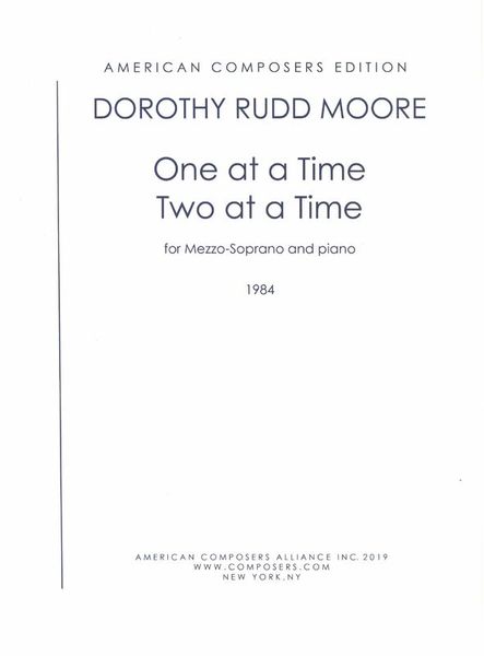 One At A Time, Two At A Time, From Frederick Douglass : For Mezzo Soprano and Piano (1984).
