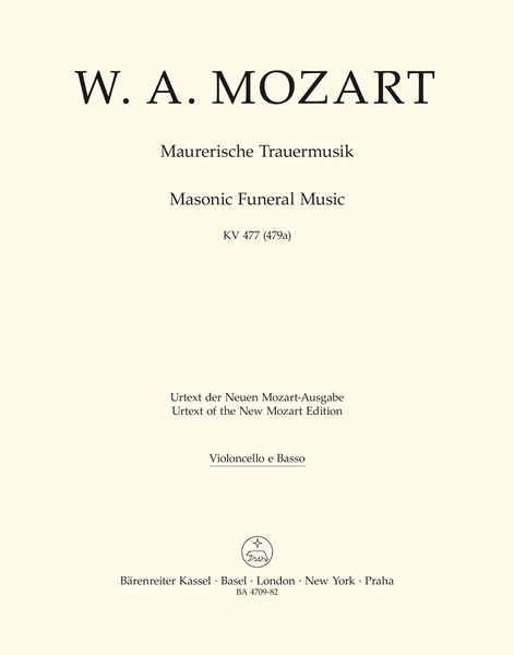 Masonic Funeral Music K. 477 (479a) : For Orchestra / edited by H.C. Robbins Landon.