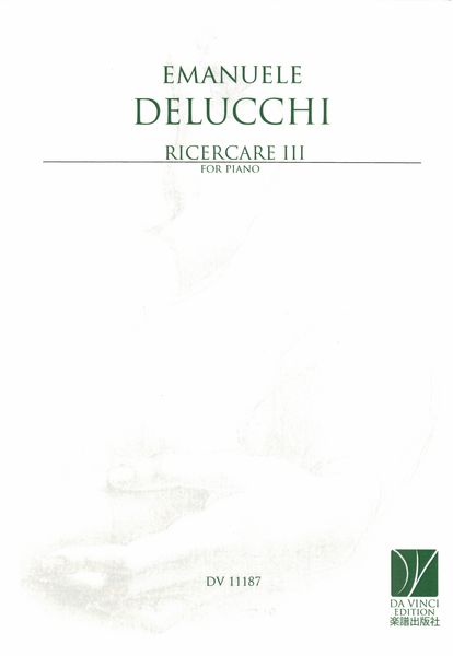 Ricercare III : For Piano.