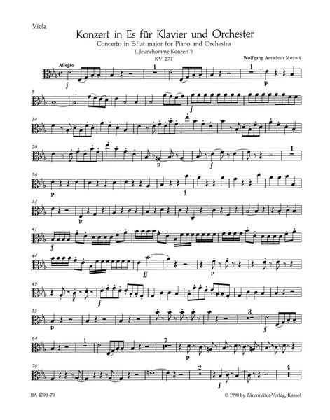 Concerto No. 9 In Eb Major : For Piano and Orchestra / edited by Christoph Wolff.