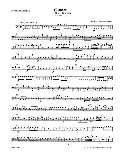Konzert In G : Für Flöte und Orchester, K. 313 (285c) / edited by Franz Giegling.