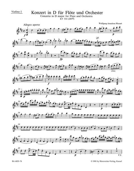 Concerto In D Major, K. 314 (285d) : For Flute and Orchestra / edited by Franz Giegling.