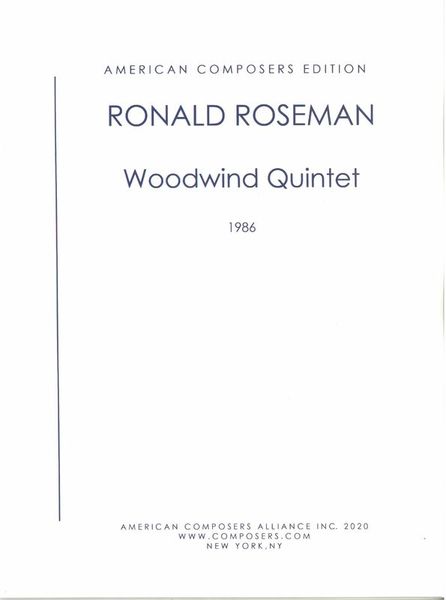 Woodwind Quintet (1986).