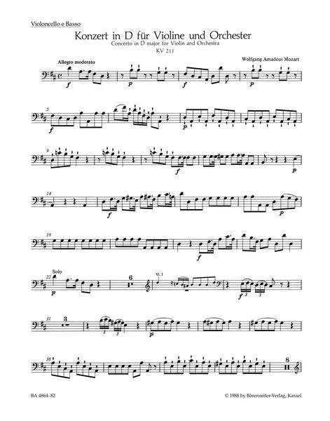 Concerto In D Major, No. 2, K. 211 : For Violin and Orchestra / Ed. Christoph-Hellmut Mahling.
