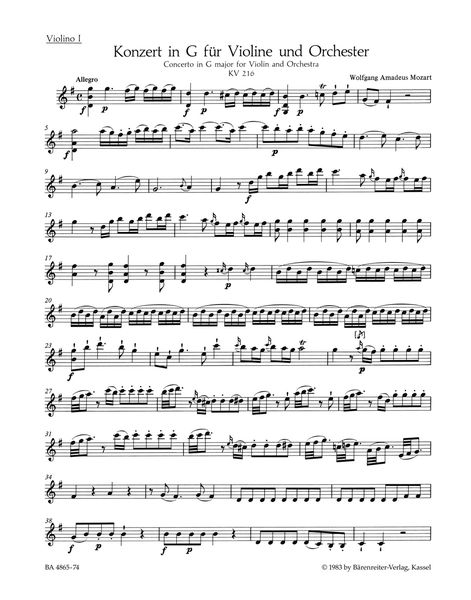 Concerto In G Major : For Violin and Orchestra, No. 3, K. 216 / Ed. Christoph-Hellmut Mahling.