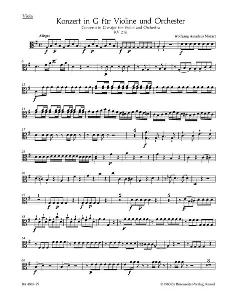 Concerto In G Major : For Violin and Orchestra, No. 3, K. 216 / Ed. Christoph-Hellmut Mahling.