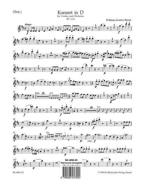 Concerto In D Major, K. 218 : For Violin and Orchestra / edited by Christoph-Hellmut Mahling.