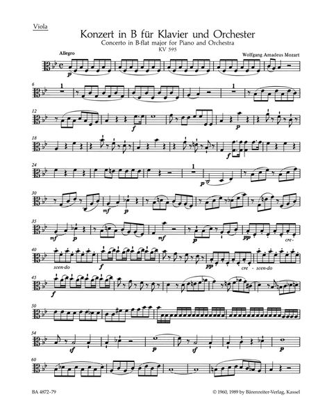 Concerto No. 27 In B Flat Major, K. 595 : For Piano and Orchestra / Ed. Wolfgang Rehm.