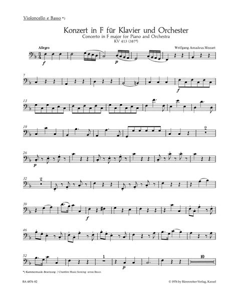 Concerto No. 11 In F Major, K. 413 (378a) : For Piano and Orchestra / edited by Christoph Wolff.
