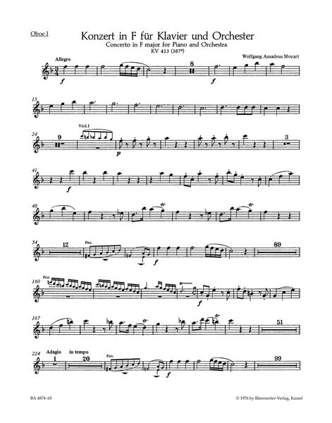 Concerto No. 11 In F Major, K. 413 (378a) : For Piano and Orchestra / edited by Christoph Wolff.