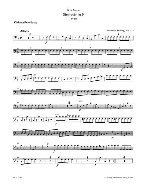 Symphony No. 18 In F Major K. 130 : For Orchestra / edited by Wilhelm Fischer.