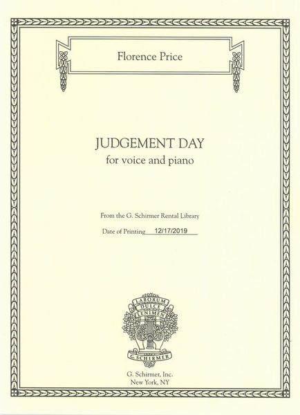 Judgement Day : For Voice and Piano (1927) / edited by John Michael Cooper.
