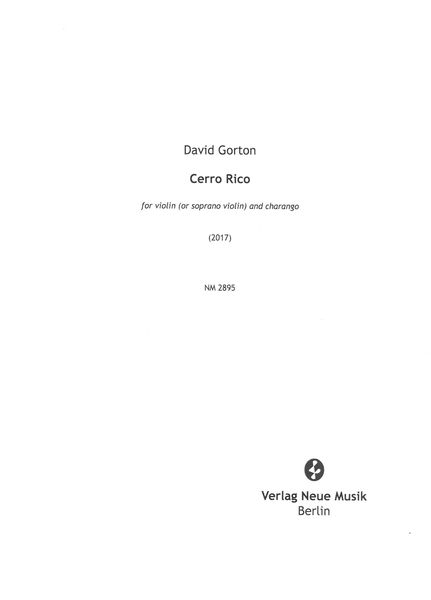 Cerro Rico : For Violin (Or Soprano Violin) and Charango (2017).