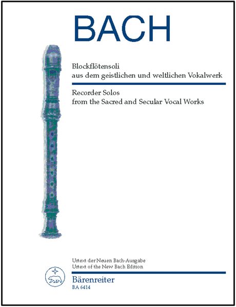 Recorder Solos From Sacred and Secular Vocal Works / edited by Manfred Harras.