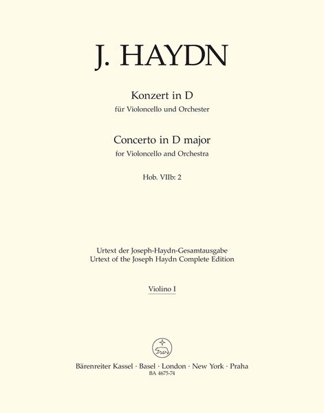 Concerto In D Major, Hob. VIIb:2 : For Violoncello and Orchestra / edited by Sonja Gerlach.