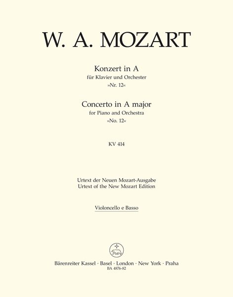Concerto No. 12 In A Major, K. 414 : For Piano and Orchestra / edited by Christoph Wolff.