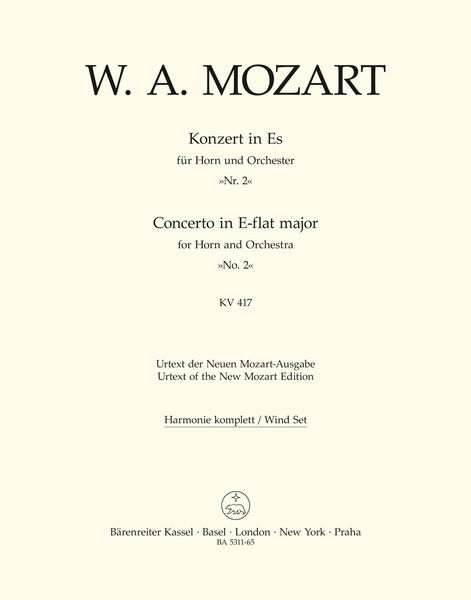 Concerto In E Flat Major : For Horn and Orchestra, No. 2, K. 417 / edited by Franz Giegling.