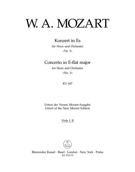 Concerto In E Flat Major : For Horn and Orchestra, No. 3, K. 447 / edited by Franz Giegling.
