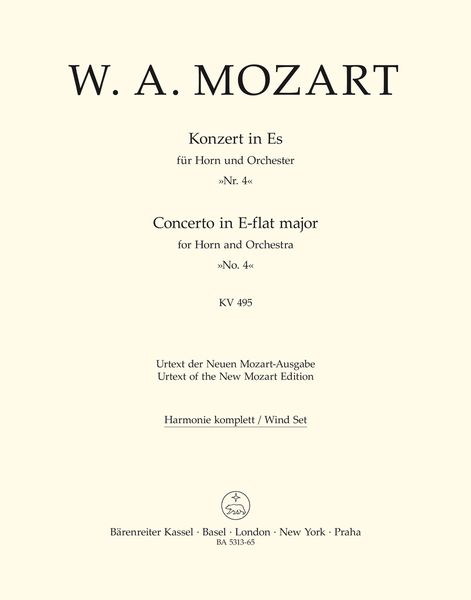 Concerto In E Flat Major : For Horn and Orchestra, No. 4, K. 495 / edited by Franz Giegling.