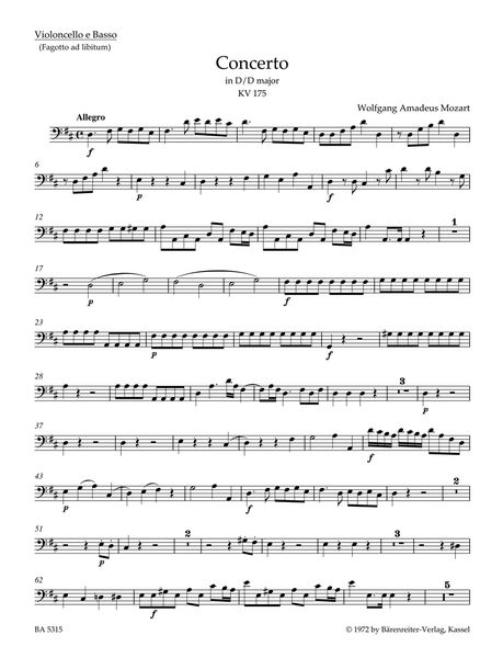 Concerto No. 5 In D Major : For Piano and Orchestra, K. 175 - Piano reduction.