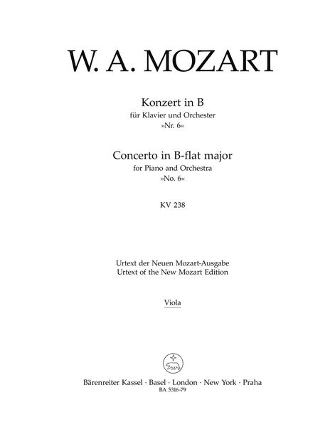 Concerto No. 6 In Bb Major, K. 238 : For Piano and Orchestra / Two-Piano reduction.