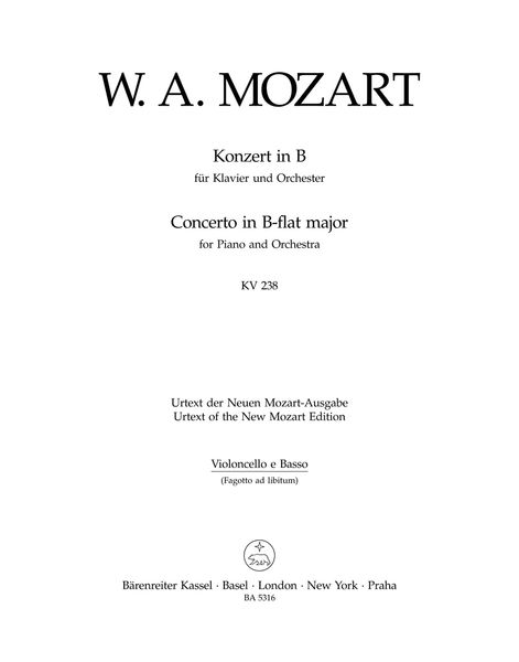 Concerto No. 6 In Bb Major, K. 238 : For Piano and Orchestra / Two-Piano reduction.