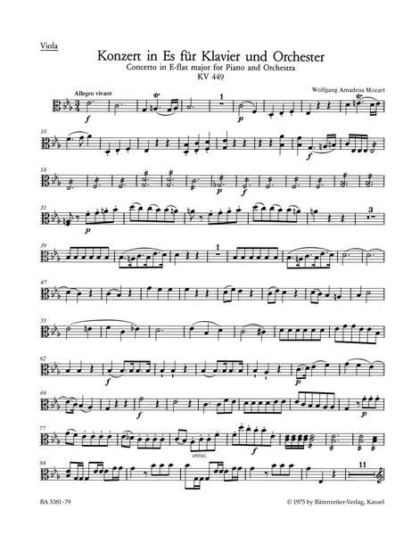 Concerto No. 14 In Eb Major, K. 449 : For Piano and Orchestra / edited by Marius Flothuis.