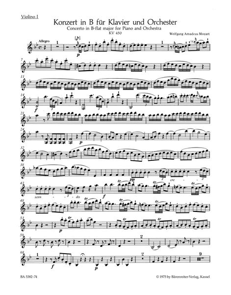Concerto No. 15 In B Flat Major : For Piano and Orchestra, K. 450 / edited by Marius Flothuis.