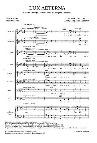 Lux Aeterna : A Choral Setting Of Nimrod From The Enigma Variations.