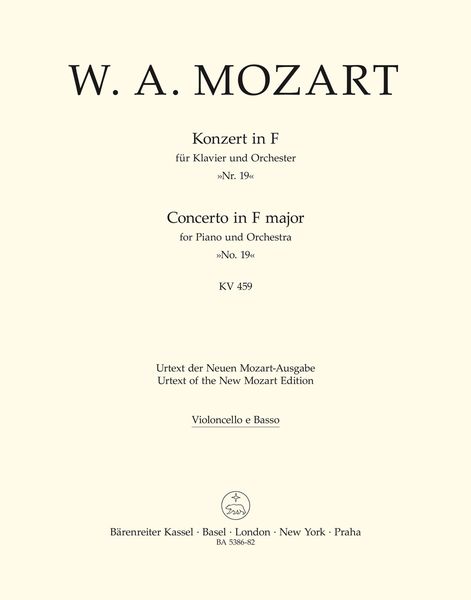 Concerto No. 19 In F Major, K. 459 : For Piano and Orchestra / edited by Eva and Paul Badura-Skoda.