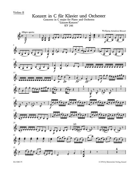 Concerto No. 8 In C Major, K. 246 : For Piano and Orchestra / edited by Christoph Wolff.