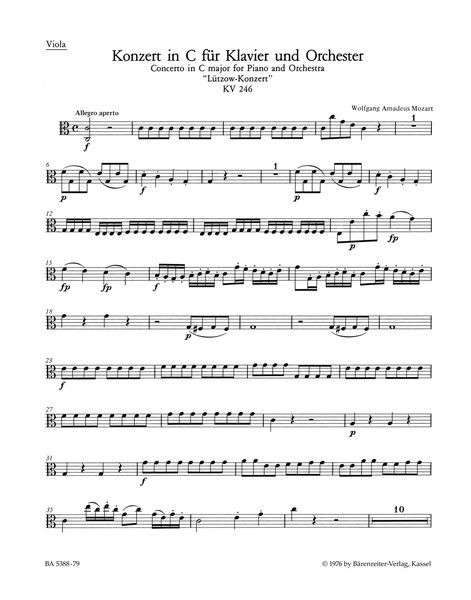 Concerto No. 8 In C Major, K. 246 : For Piano and Orchestra / edited by Christoph Wolff.