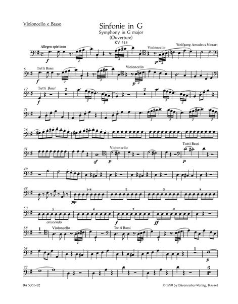 Symphony (Overture) No. 32 In G Major, K. 318 : For Orchestra / edited by Christoph-Hellmut Mahling.