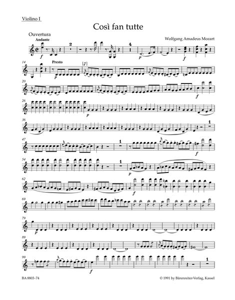 Cosi Fan Tutti, K. 588 : Ouverture / edited by Faye Ferguson and Wolfgang Rehm.
