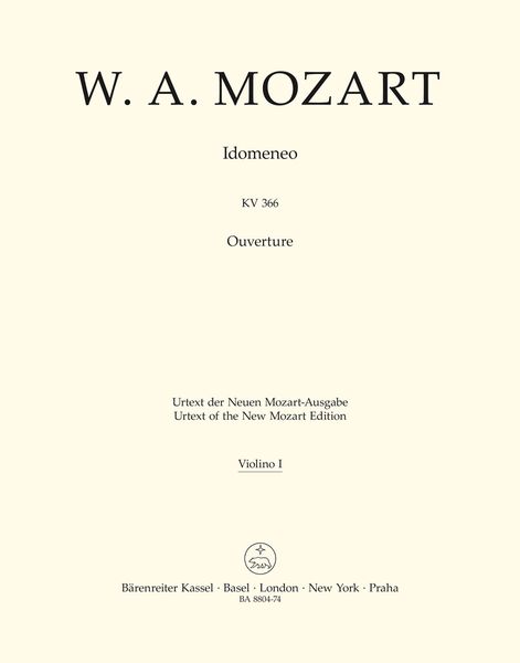 Idomeno Ouverture, K. 366 / edited by Daniel Heartz.