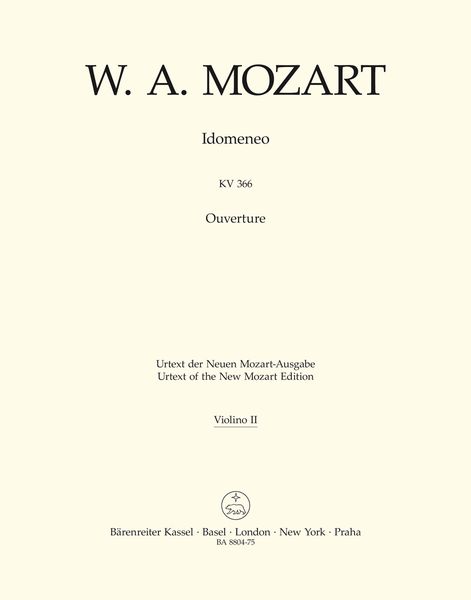 Idomeno Ouverture, K. 366 / edited by Daniel Heartz.