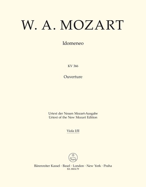 Idomeno Ouverture, K. 366 / edited by Daniel Heartz.