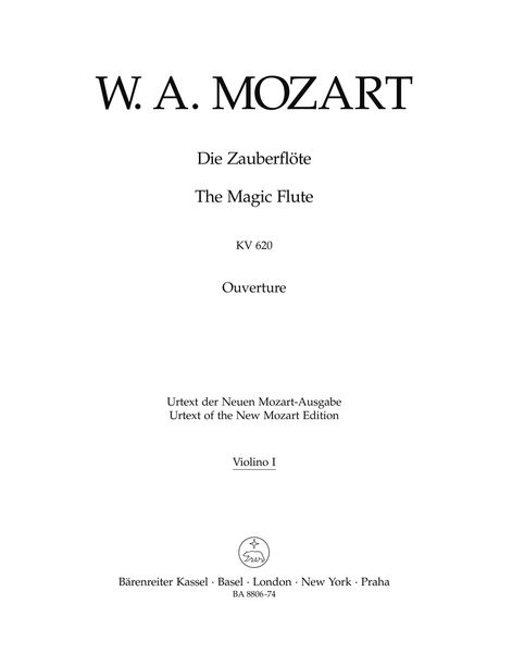 Magic Flute, K. 620 : Overture / edited by Gernot Gruber and Alfred Orel.