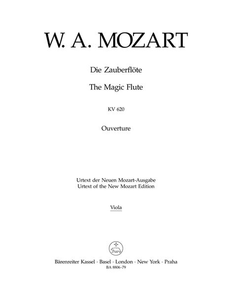 Magic Flute, K. 620 : Overture / edited by Gernot Gruber and Alfred Orel.