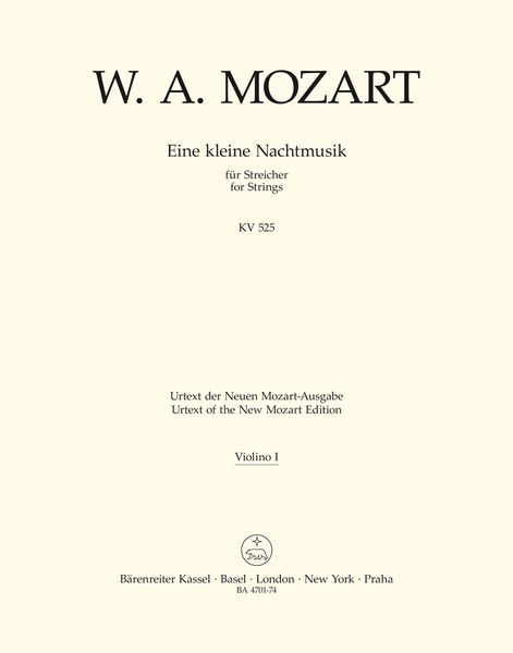 Eine Kleine Nachtmusik In G Major, K. 525 : For Strings / edited by Ernst Fritz Schmid.