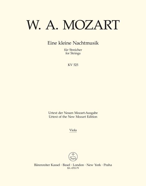 Eine Kleine Nachtmusik In G Major, K. 525 : For Strings / edited by Ernst Fritz Schmid.
