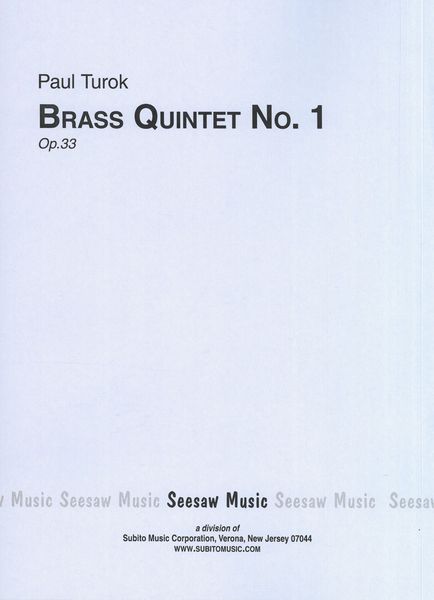 Brass Quintet No. 1, Op. 33.