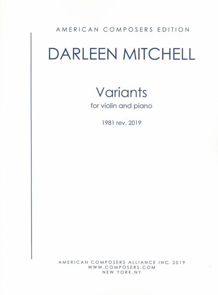 Variants : For Violin and Piano (1981, Rev. 2019).
