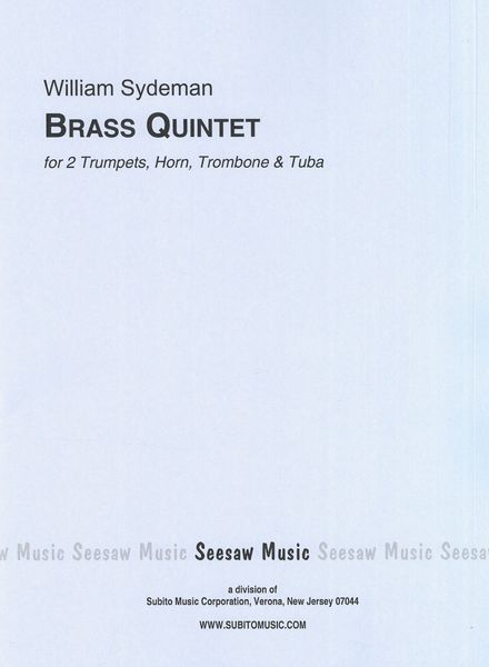 Brass Quintet : For 2 Trumpets, Horn, Trombone and Tuba (1964).