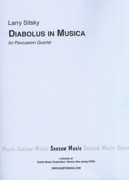 Diabolus In Musica : For Percussion Quartet (1986).